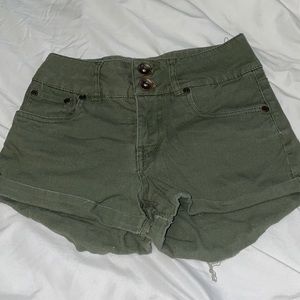 Dollhouse High Rise Olive Green Jean Shorts